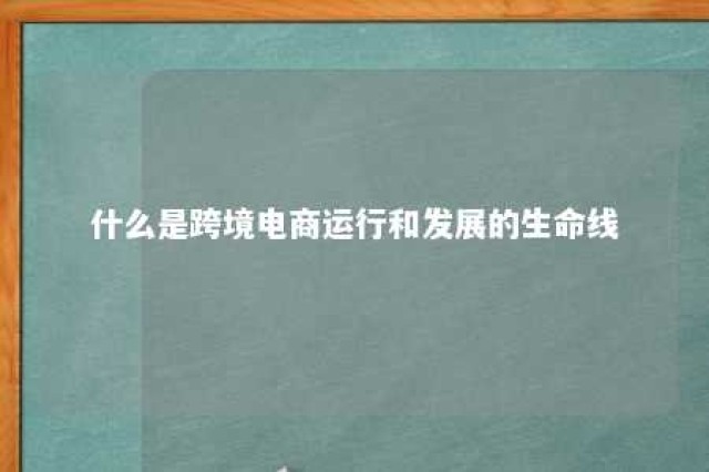 什么是跨境电商运行和发展的生命线 跨境电商是基于什么发展起来的