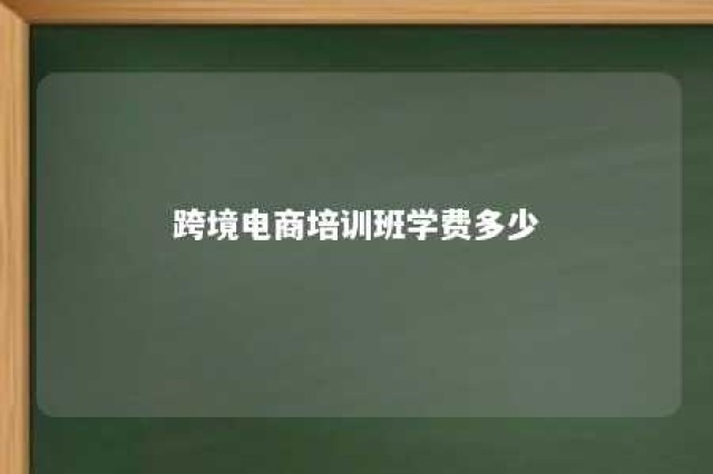 跨境电商培训班学费多少 跨境电商培训多少费用