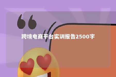 跨境电商平台实训报告2500字